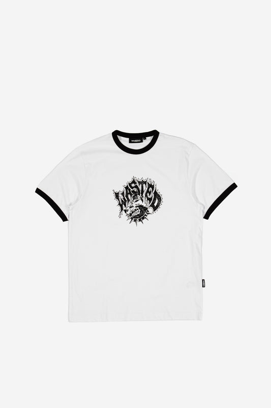 UNDERDOG RINGER TEE-WHITE