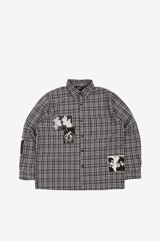 TAUNT SHIRT-BLACK TARTAN