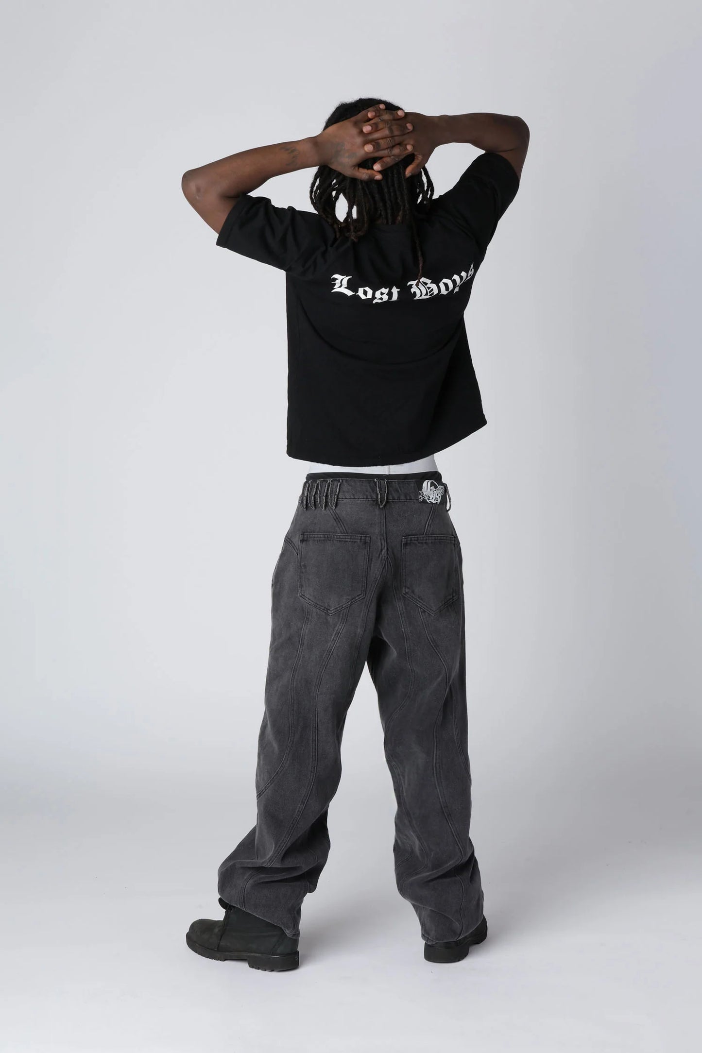 CURVY OUTERSEAM JEANS - Stonewashed Black